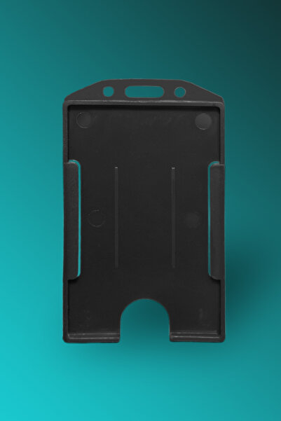 Apptakı Siyah Dikey Kart Kabı Kart Kılıfı Yaka Kartı Kart Koruyucu - KRT0015