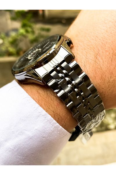 Reward Waterproof Steel with Smoked Color Calendar Original Men's Wrist Watch Bracelet Gift
