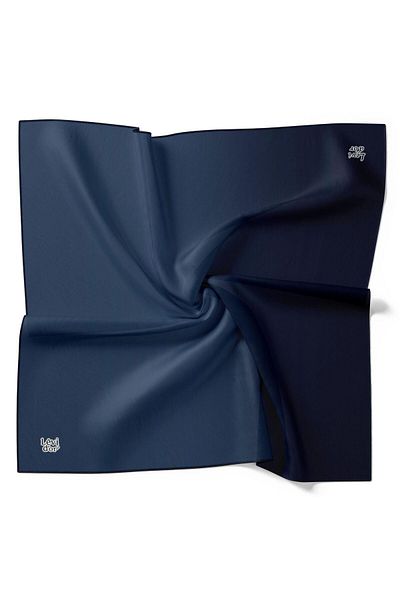 Levidor Μεταξωτό κασκόλ Twill - Gradient - Denim Blue Navy Blue