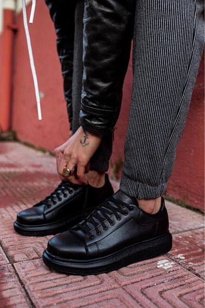 Knack High Sole Casual Shoes 044 Black (black Sole)