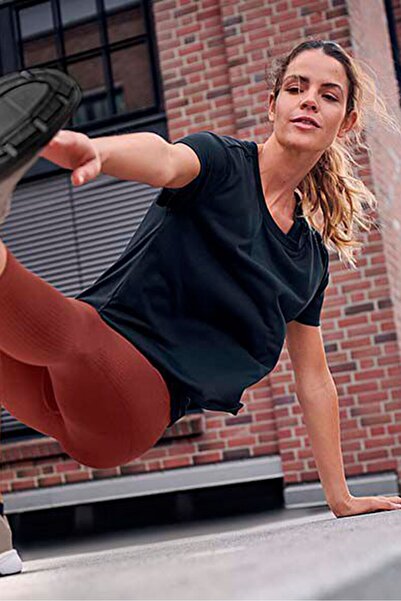 Tchibo بنطال رياضي نسائي من قماش التنوب للتدريب باللون البني