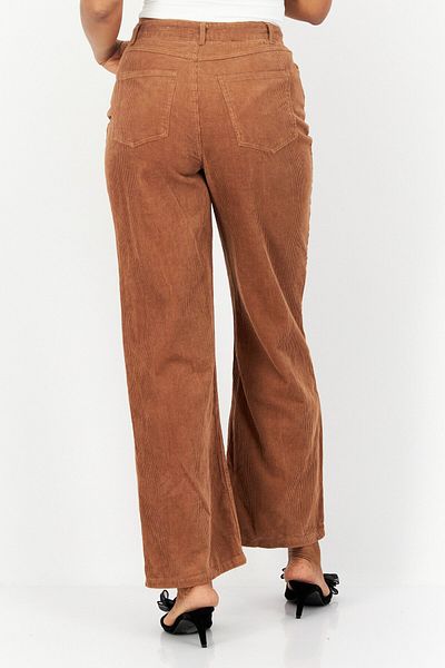 Don't Call Me Jennyfer Women Wide Leg Textured Corduroy Pants, Light Brown
