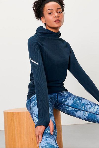 Tchibo Women Sportswear Fit Long Sleeve Running Hoodies, Navy
