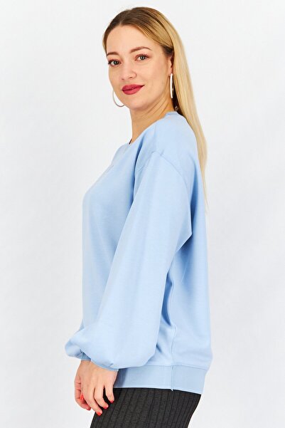 Tchibo Women Crew Neck Graphic Sweatshirt, Blue