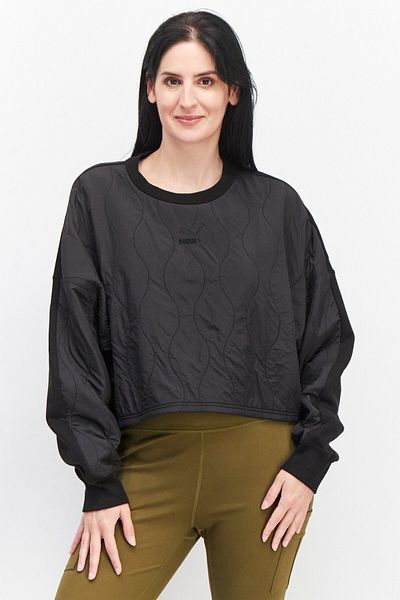 Puma Women Relaxed Fit Long Sleeve Outdoor Sweatshirt, Black