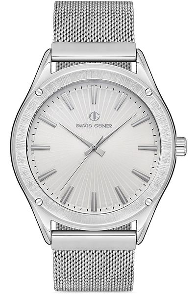 DAVID GUNER Men's Watch with Silver Coated White Dial Dg-8285Gc-A1