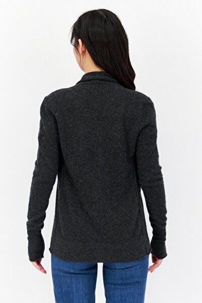 Aqua Women Open Front Knitted Cardigans, Dark Grey