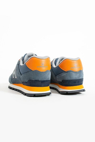 Hammer Jack Peru Pantofi sport pentru bărbați din piele naturală denim albastru-portocaliu