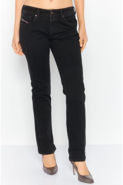 Diesel بنطلون جينز نسائي 2002 ضيق بخصر منخفض وقابل للتمدد، أسود