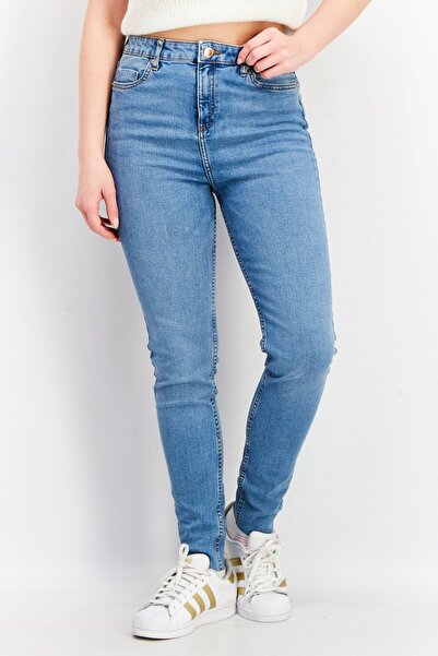 Miss Selfridge Women Regular Fit Washed Stretchable Jeans, Blue