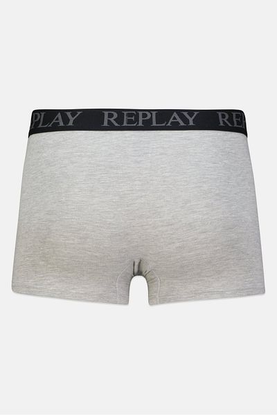 Replay Men 2 Pc Cotton Stretch Trunks, Grey