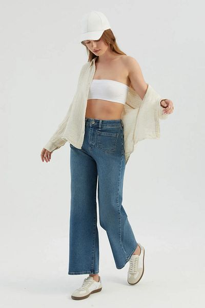 Hiccup Blugi Mom-Fit cu talie înaltă - Croială elegantă