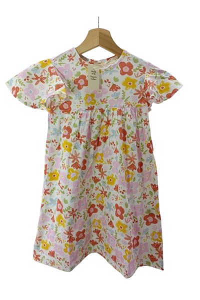 fancykidsantalya Girl's Multicolored Floral Patterned Dress