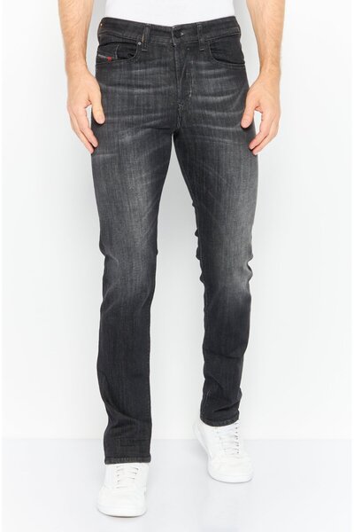 Diesel Men Buster Slim Fit Plain Stretchable Jeans, Black