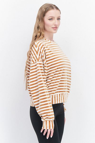 Puma Women Relaxed Fit Long Sleeve Training Sweatshirt, Tan