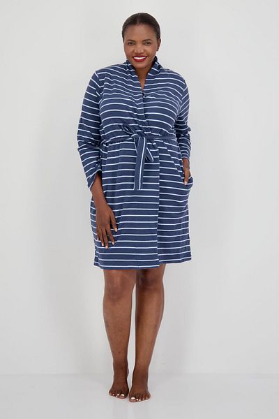 Tchibo Women Stripe Long Sleeve Dress, Navy Blue