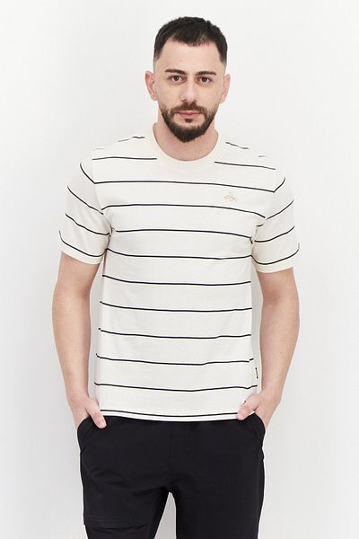 Puma Men Sportswear Fit Short Sleeves Running T-shirt, Ivory Combo