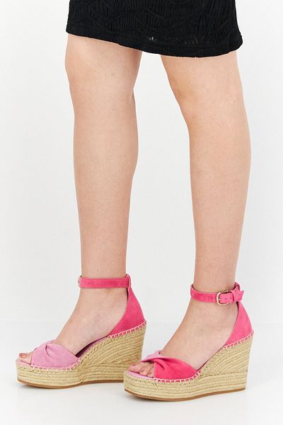 Kenneth Cole Women Sling Back Open Toe Wedges, Pink Combo