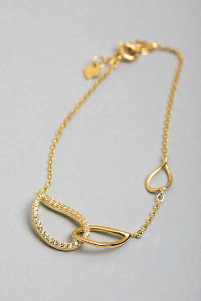 So CHIC... Minimal Tasarım 18 Ayar Sarı Altın Kaplama 18 Cm Gümüş Zincir Bileklik