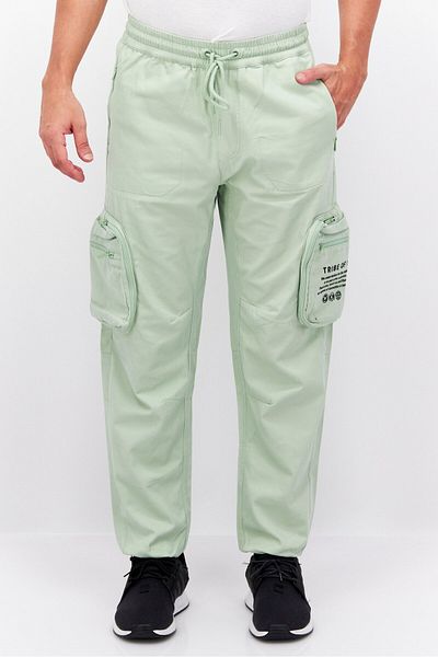 Tribe of 6 Men Sportswear Fit Outdoor Cargo Pants, Mint Green