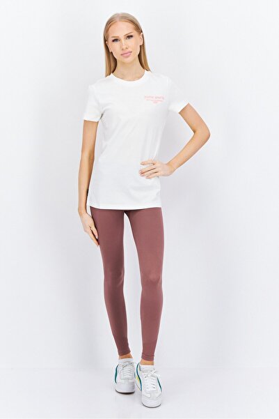 Puma Women Sportswear Fit Short Sleeve Embroidered T-Shirts, Off White