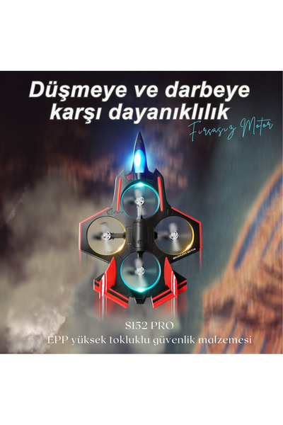 piha S152 DRONE FIRÇASIZ MOTOR 2 Batarya İle 20 Dakika Uçuş 720p HD Kamera Işıklı Drone