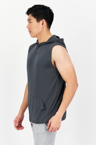 Fila Men Sportswear Fit Sleeveless Training Sweatshirt, Slate Grey
