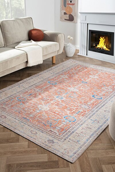 Konfor Halı Konfor Antico 2351 Pamuk Tabanlı Yıkanabilir Otantik Vintage Klasik Eskitme Halı