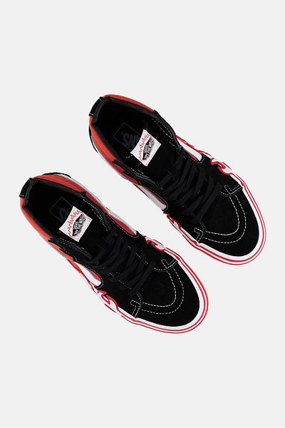 Vans Women Sk8-hi Flame Lace Up Skate Shoes, Black