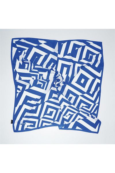 Cardion Indigo Gold Square Scarf