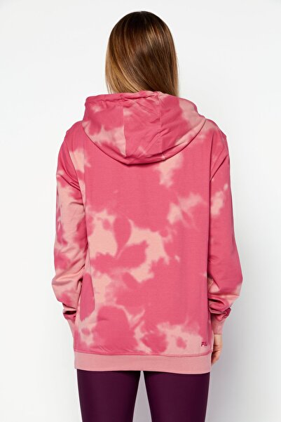 Fila هودي رياضي نسائي بشعار العلامة التجارية، مجموعة وردية