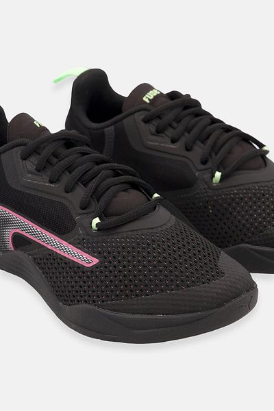 Puma Women Fuse Lace Up Running Shoes, Black