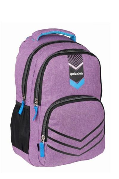 Relaxion Rucsac de școală cu 3 compartimente din material hidrofug RLX2051-violet