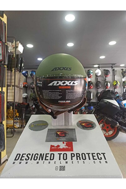 AXXIS Square Yarım Kask (Haki Yeşil)