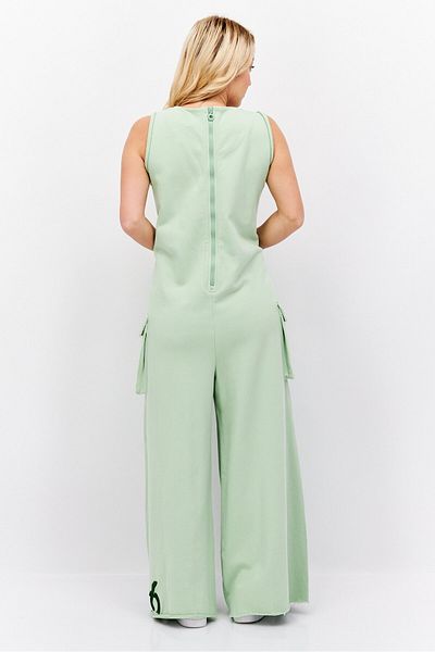 Tribe of 6 Women Brand Logo Sleeveless Jumpsuit, Green
