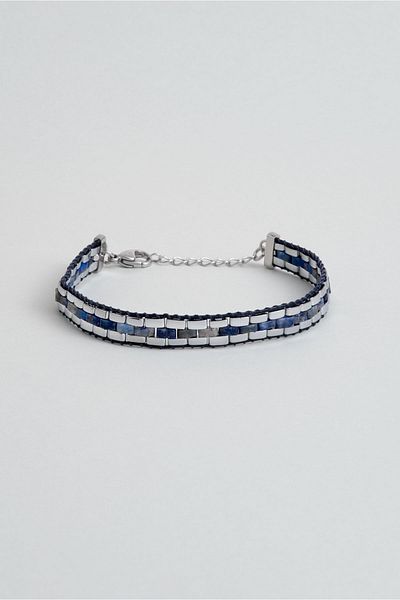 So CHIC... 21 cm Steel Men's Bracelet with Lapis Stone