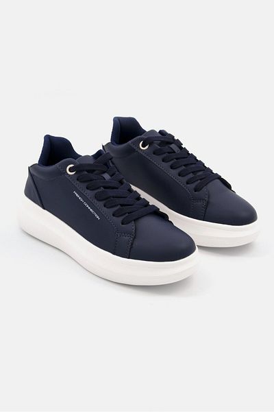 French Connection Women Lace Up Classic Casual Shoes, Navy Blue