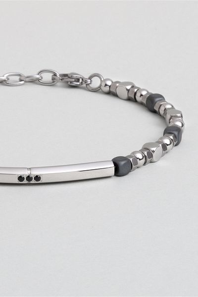So CHIC... Hematite Stone 21 cm Steel Men's Bracelet