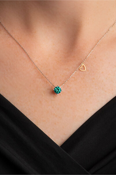 So CHIC... Created Paraiba Taşlı Clarit Serisi 8 Ayar Beyaz Altın Kolye