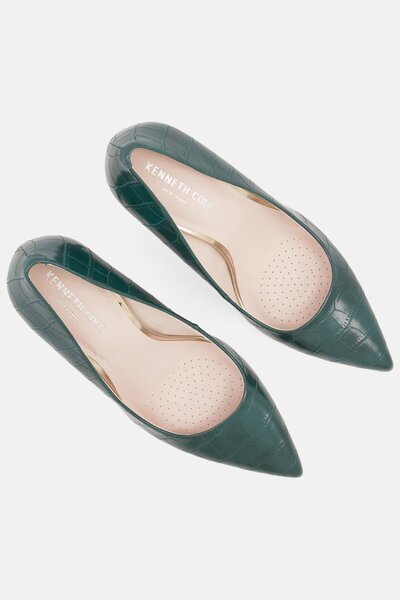 Kenneth Cole Women Medium Animal Pattern Slip On Pumps, Green