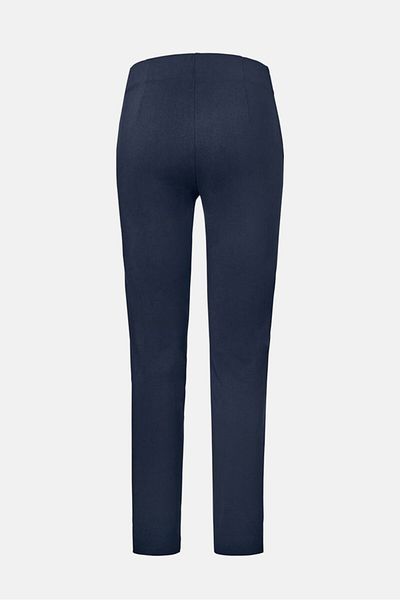 Tchibo Women Regular Fit Plain Straight Leg Pant, Navy