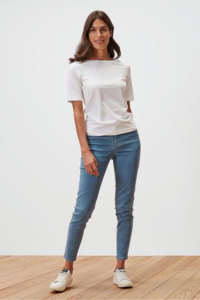 Tchibo Women Skinny Fit High Rise Washed Stretchable Denim, Blue