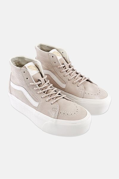 Vans Women Sk8 Hi Tapered Lace Up High Cut Shoes, Grey