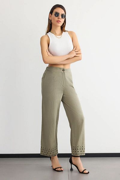 Hiccup Παντελόνι Bohemian με λεπτομέρεια ψηλόμεσο ίσιο