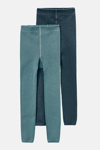 Tchibo Kids Girl 2 Piece Plain Pull On Leggings, Grey