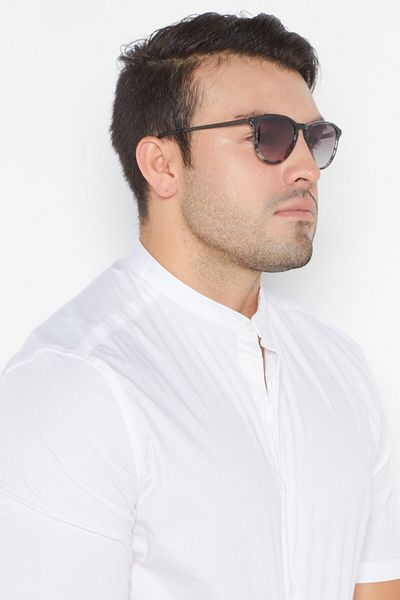 Lacoste Unisex L708S Round Sunglasses, Grey Marble