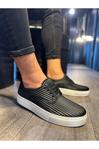 Knack Щоденне взуття з візерунком 076 Чорне (біла підошва)