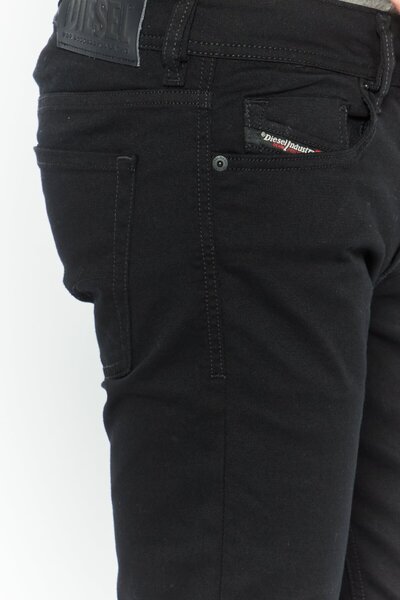 Diesel Men Sleenker Skinny Slim Fit Plain Stretchable Jeans, Black