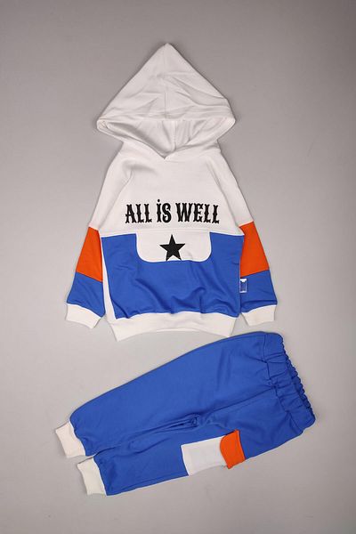 Peki All Is Well Star Set - 5-Piece Cotton Hooded Cargo Pocket, 4-Piece Paid Newborn Set 15215