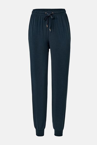 Tchibo Women Solid Drawstring Pajamas, Navy